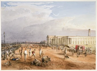 The new Mint on the Strand, from the south, with shipping beyond