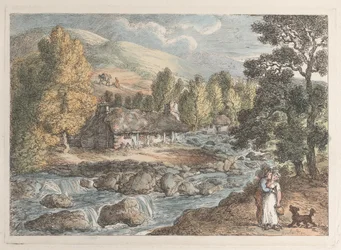 A Cornish Waterfall, from Views in Cornwall