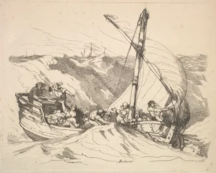 Boat in a Storm at Sea