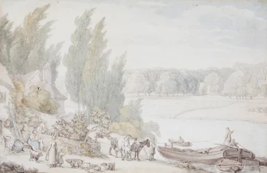 Farmstead on the Bank of a River