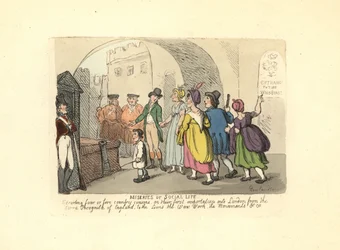 Gentleman escorting country cousins on their first trip to London