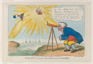 John Bull Making Observations on the Comet, November 10, 1807