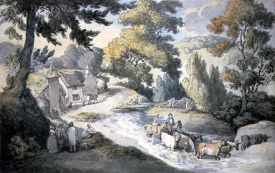 Landscape with Cattle Fording a Stream