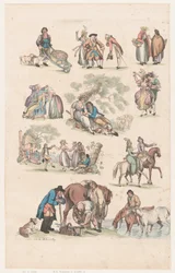 Plate 14, Outlines of Figures, Landscapes and Cattle for the Use of Learners