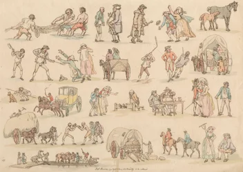 Set of Sixteen: Outlines of Figures and Landscapes