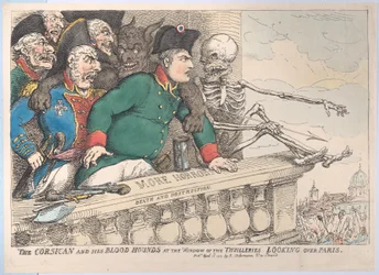 The Corsican and His Bloodhounds at the Window of the Thuilleries Looking Over Paris, April 16, 1815