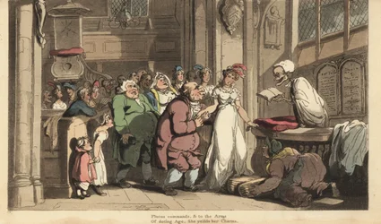The Skeleton of Death as a Priest Celebrating the Wedding Between a Young Woman and an Ugly Old Man