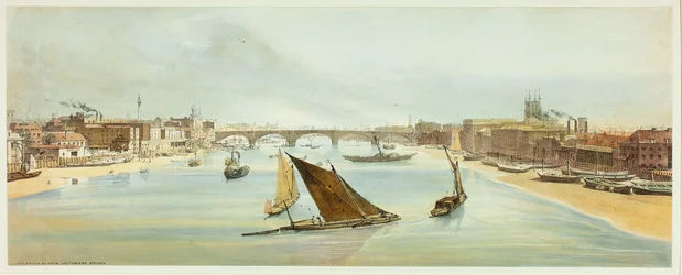 London Bridge, from Southwark Bridge, plate four from Original Views of London as It Is