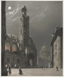 Picturesque Architecture in Paris, Ghent, Antwerp, Rouen: St. Etienne du Mont and the Pantheon, Paris