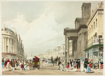 Regent Street Looking Towards the Quadrant, plate eighteen from Original Views of London as It Is