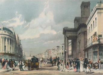 View of Regent Street Looking Towards the Quadrant with Hanover Chapel in the Foreground, 1842