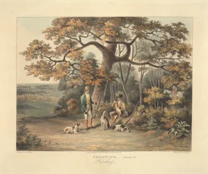 A set of four - Shooting: Plate IV. Refreshing