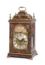 George III green and gilt Japanned musical automaton table clock depicting the Lord Mayor