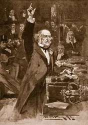 Introduction of the Home Rule Bill: Mr. Gladstone Delivering His Peroration, 1886