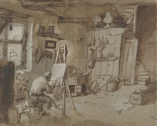 A Painter at Work in his Studio, 1663-77