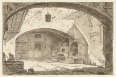 Italian Courtyard with a Bakery