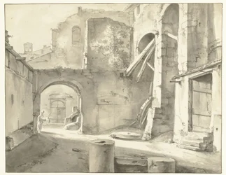 Italian Buildings with a Gate on the Left