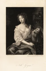 Nell Gwyn, Restoration actress, lover of the Earl of Rochester, long-time mistress of King Charles II of England
