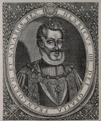 Portrait of HENRI IV of France and Navarre (1553-1610) engraving by Tomas de Leu