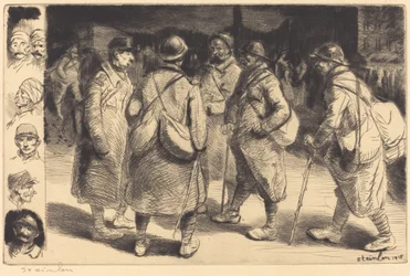 Soldiers on Leave - Night Scene Permissionnaires - Effet de Nuit, 1916