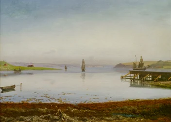 Ships on a Bay, possibly Horsens Fjord, c.1850