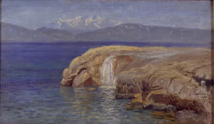 Rocky Coast with Waterfall on Euboea