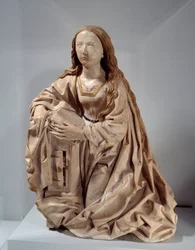 The Virgin of the Annunciation. Marble Sculpture with Polychromy by Tilman Riemenschneider (1460-1531), Late 15th Century. Paris, Musée du Louvre