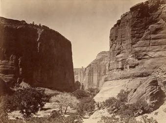 Head of Cañon de Chelle, Looking Down, Walls About 1,200 Feet in Height