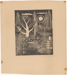 Forest Scene with Leopard