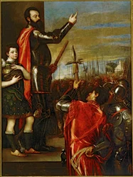 The marquis of Vasto addressing his soldiers