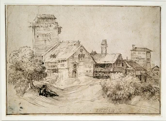 Alpine Village and Lovers Embracing