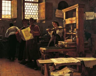 Printer Bernardo Cennini in his workshop