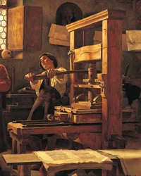 The printer Bernardo Cennini in his workshop