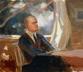 Portrait of the Finnish composer and violinist Jean Sibelius
