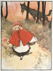 Little Red Riding Hood on her way to her grandmother