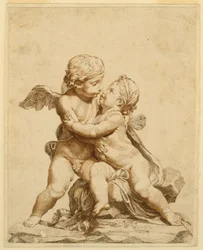 Two Cupids Kissing, 1750–90