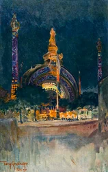 Illumination of the Main Entrance to the Paris Exhibition, 1900.