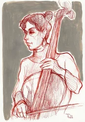 Focused Cello Player