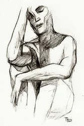Pensive Figure Drawing
