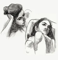 Pensive Women Sketch