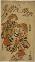 The Actors Ichikawa Monnosuke I and Tamazawa Rinya