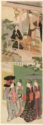 A Fan Peddler Passing Beneath a Balcony