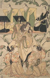 Actors in a Shosa Combination of Acting and Dancing Performance, ca. 1790.