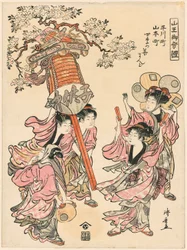 Carrying a Lantern Decorated with the Flowers of the Four Seasons, from the series "The Festival of the Sanno Shrine"