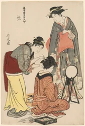 Entertainers of the Tachibana, from the series "A Collection of Contemporary Beauties of the Pleasure Quarters"