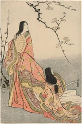 Ise Watching a Flock of Geese, from an Untitled Series of Court Ladies