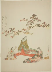 Surimono Commemorating the 50th Anniversary of the Death of the Actor Iwai Hanshiro III