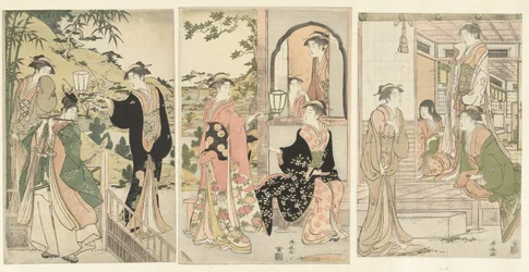 Yoshitsune serenading Joruri hime