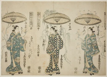 The Actors Onoe Kikugoro I, Sanogawa Ichimatsu I, and Sanogowa Senzo, from the triptych 