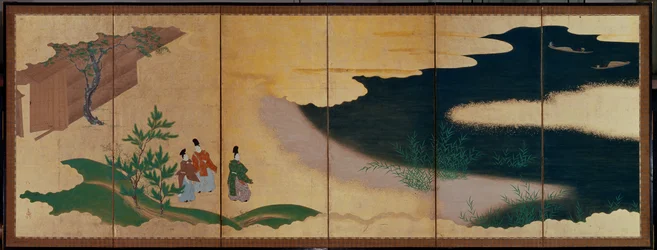 Six-Fold Screen Depicting Tales of Ise